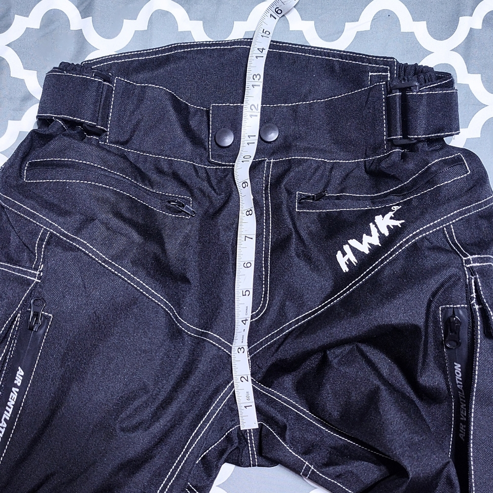 HWK Motorcycle Pants Sz S 30w / 32 Inseam Black Cordura Armor *Read Description* - Picture 12 of 15